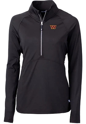 Cutter and Buck Washington Commanders Womens Black Adapt Eco Qtr Zip