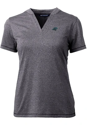 Cutter and Buck Carolina Panthers Womens Charcoal Forge Short Sleeve T-Shirt