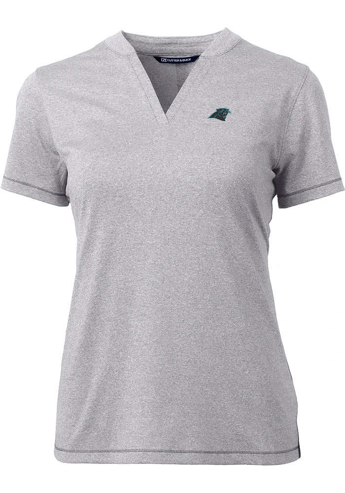 Cutter and Buck Carolina Panthers Womens Forge Short Sleeve T-Shirt
