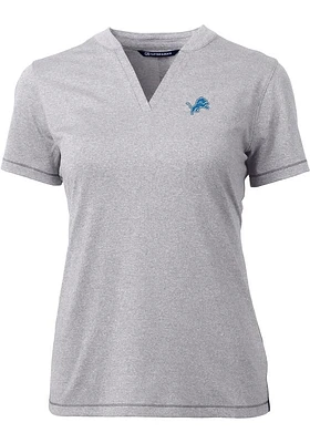 Cutter and Buck Detroit Lions Womens Grey Forge Short Sleeve T-Shirt