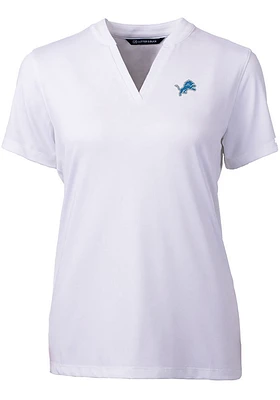 Cutter and Buck Detroit Lions Womens White Forge Short Sleeve T-Shirt