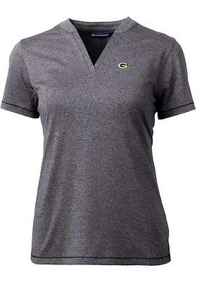 Cutter and Buck Green Bay Packers Womens Charcoal Forge Short Sleeve T-Shirt