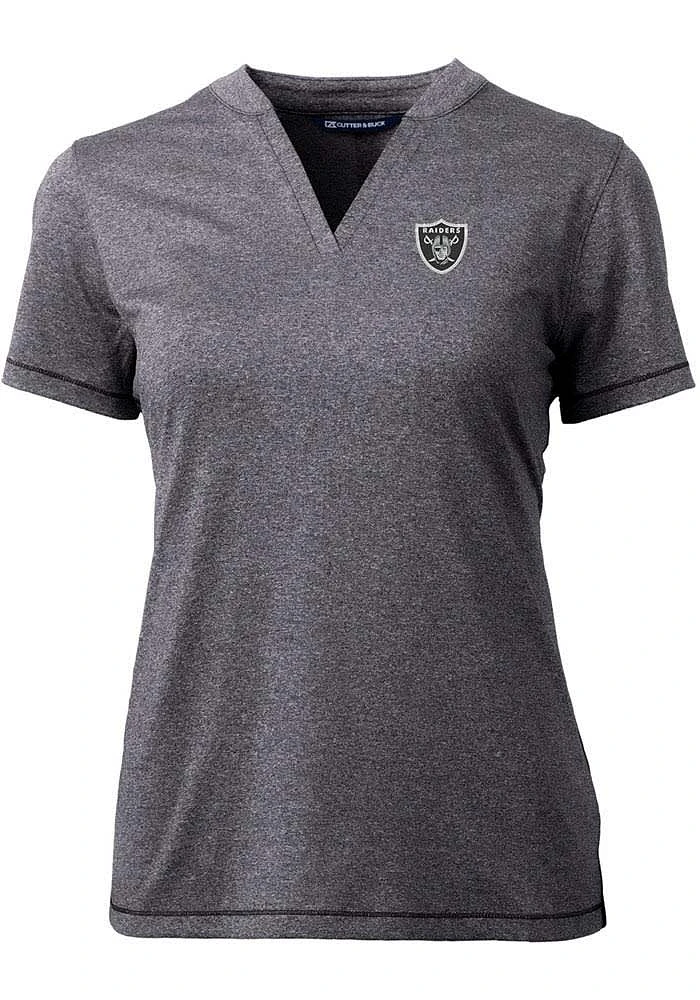 Cutter and Buck Las Vegas Raiders Womens Charcoal Forge Short Sleeve T-Shirt