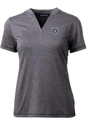Cutter and Buck Las Vegas Raiders Womens Charcoal Forge Short Sleeve T-Shirt