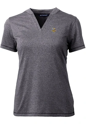 Cutter and Buck Minnesota Vikings Womens Charcoal Forge Short Sleeve T-Shirt