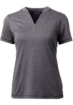 Cutter and Buck New Orleans Saints Womens Charcoal Forge Short Sleeve T-Shirt