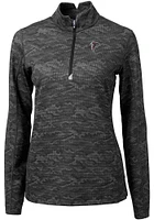 Cutter and Buck Atlanta Falcons Womens Black Traverse Camo Qtr Zip