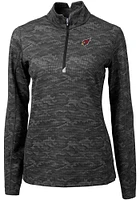 Cutter and Buck Arizona Cardinals Womens Black Traverse Camo Qtr Zip