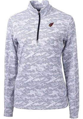 Cutter and Buck Arizona Cardinals Womens Charcoal Traverse Qtr Zip