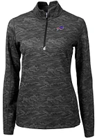 Cutter and Buck Buffalo Bills Womens Black Traverse Camo Qtr Zip