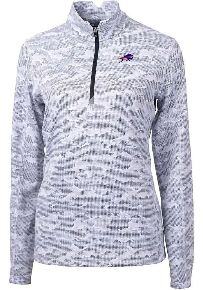 Cutter and Buck Buffalo Bills Womens Charcoal Traverse Qtr Zip