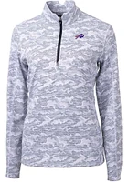 Cutter and Buck Buffalo Bills Womens Charcoal Traverse Qtr Zip
