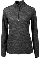 Cutter and Buck Carolina Panthers Womens Black Traverse Camo Qtr Zip