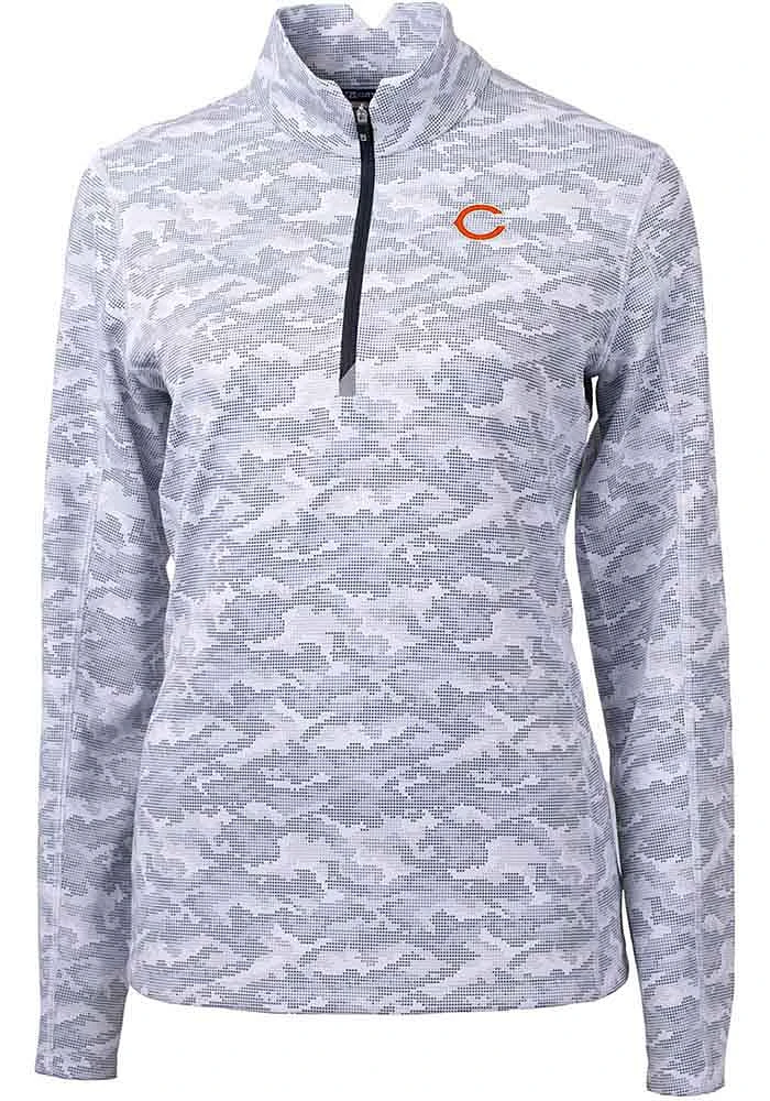 Cutter and Buck Chicago Bears Womens Charcoal Traverse Qtr Zip