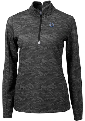 Cutter and Buck Indianapolis Colts Womens Black Traverse Camo Qtr Zip