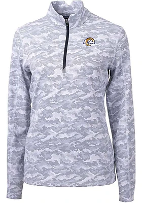 Cutter and Buck Los Angeles Rams Womens Charcoal Traverse Qtr Zip