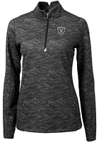 Cutter and Buck Las Vegas Raiders Womens Black Traverse Camo Qtr Zip