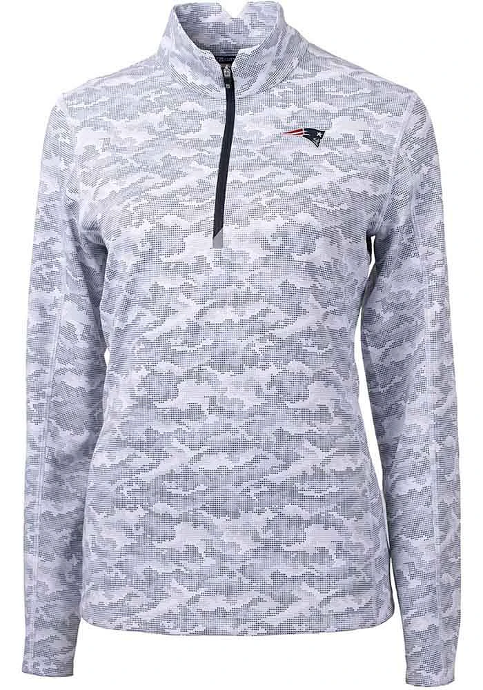 Cutter and Buck New England Patriots Womens Charcoal Traverse Qtr Zip