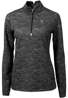 Cutter and Buck New Orleans Saints Womens Black Traverse Camo Qtr Zip