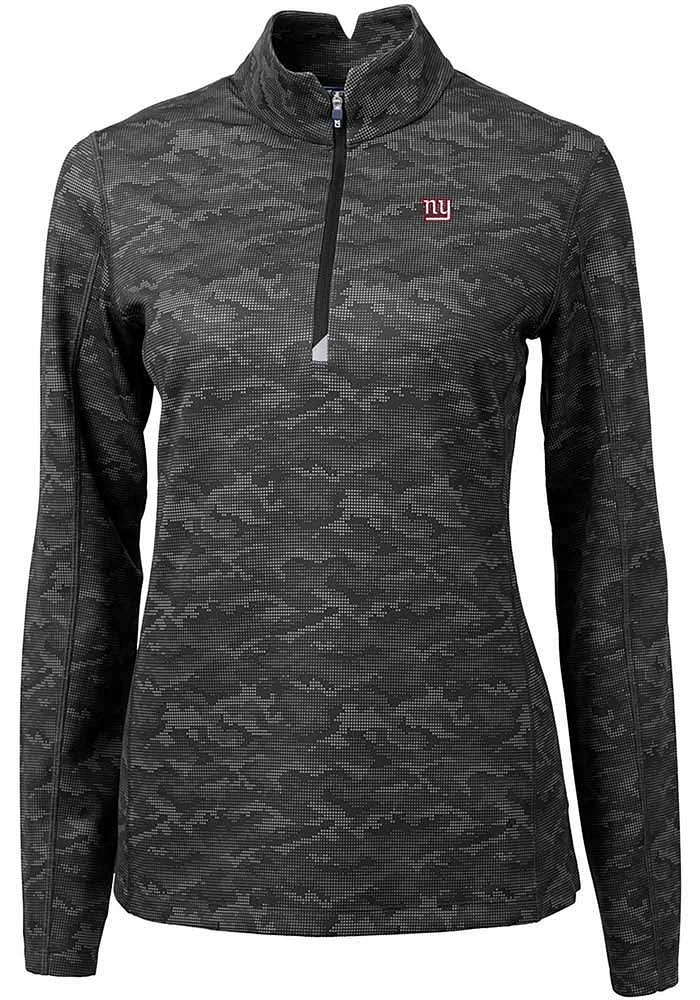 Cutter and Buck New York Giants Womens Black Traverse Camo Qtr Zip