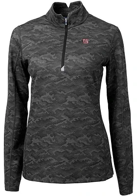 Cutter and Buck New York Giants Womens Black Traverse Camo Qtr Zip