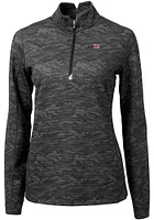 Cutter and Buck New York Giants Womens Black Traverse Camo Qtr Zip