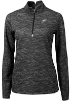 Cutter and Buck Philadelphia Eagles Womens Black Traverse Camo Qtr Zip