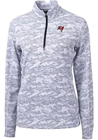 Cutter and Buck Tampa Bay Buccaneers Womens Charcoal Traverse Qtr Zip