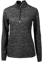 Cutter and Buck Washington Commanders Womens Black Traverse Camo Qtr Zip
