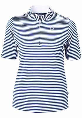 Cutter and Buck Indianapolis Colts Womens Blue Virtue Eco Pique Stripe Short Sleeve Polo Shirt