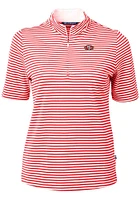 Cutter and Buck San Francisco 49ers Womens Red Virtue Eco Pique Stripe Short Sleeve Polo Shirt