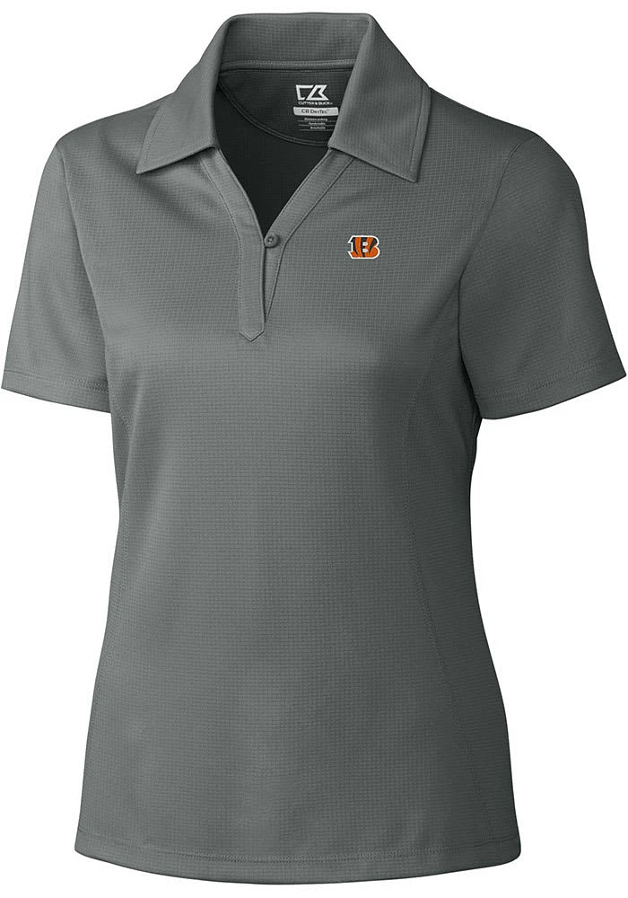 Cutter and Buck Cincinnati Bengals Womens Drytec Genre Short Sleeve Polo Shirt