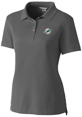 Cutter and Buck Miami Dolphins Womens Advantage Short Sleeve Polo Shirt
