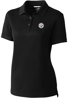 Cutter and Buck Pittsburgh Steelers Womens Advantage Short Sleeve Polo Shirt