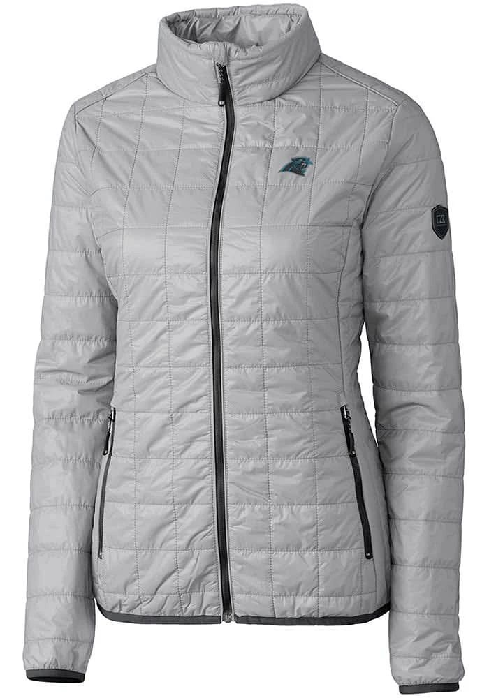 Cutter and Buck Carolina Panthers Womens Grey Rainier PrimaLoft Filled Jacket