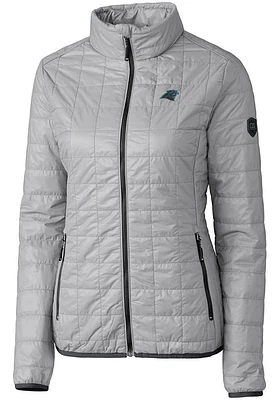 Cutter and Buck Carolina Panthers Womens Grey Rainier PrimaLoft Filled Jacket
