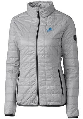 Cutter and Buck Detroit Lions Womens Grey Rainier PrimaLoft Filled Jacket