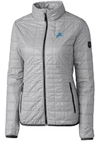 Cutter and Buck Detroit Lions Womens Grey Rainier PrimaLoft Filled Jacket
