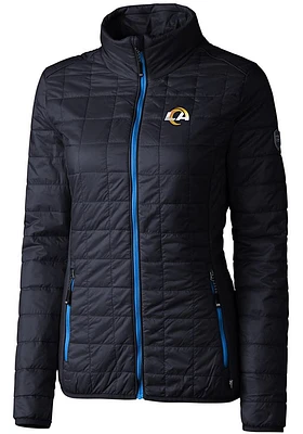 Cutter and Buck Los Angeles Rams Womens Navy Blue Rainier PrimaLoft Filled Jacket