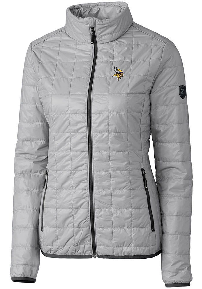 Cutter and Buck Minnesota Vikings Womens Grey Rainier PrimaLoft Filled Jacket