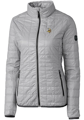 Cutter and Buck Minnesota Vikings Womens Grey Rainier PrimaLoft Filled Jacket