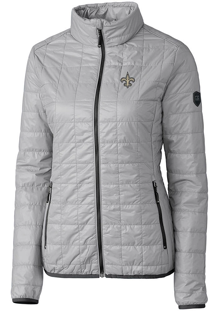 Cutter and Buck New Orleans Saints Womens Grey Rainier PrimaLoft Filled Jacket