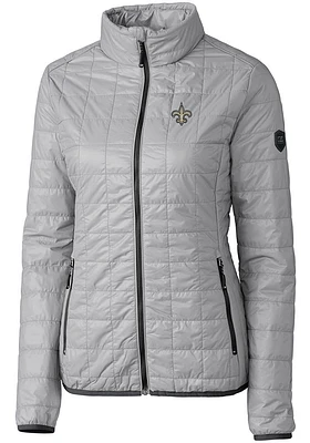 Cutter and Buck New Orleans Saints Womens Grey Rainier PrimaLoft Filled Jacket