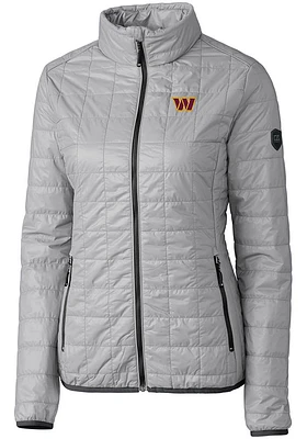 Cutter and Buck Washington Commanders Womens Grey Rainier PrimaLoft Filled Jacket
