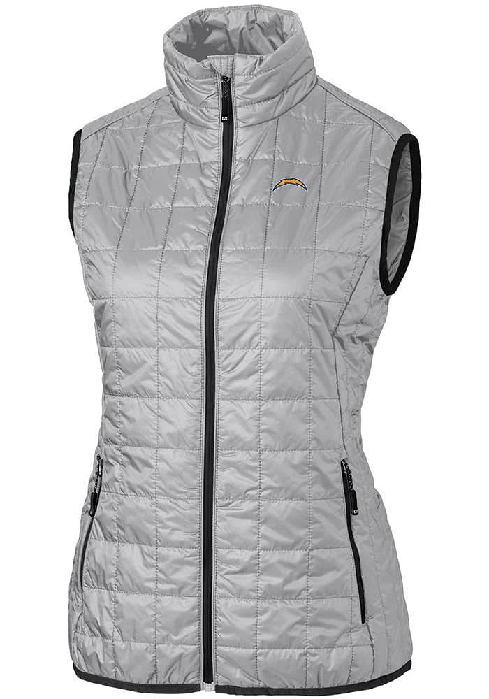 Cutter and Buck Los Angeles Chargers Womens Grey Rainier PrimaLoft Vest