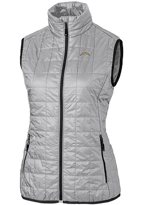Cutter and Buck Los Angeles Chargers Womens Grey Rainier PrimaLoft Vest