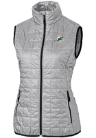 Cutter and Buck Miami Dolphins Womens Grey Rainier PrimaLoft Vest