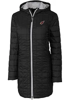 Cutter and Buck Arizona Cardinals Womens Black Rainier PrimaLoft Long Filled Jacket