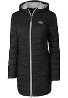 Cutter and Buck Baltimore Ravens Womens Black Rainier PrimaLoft Long Filled Jacket