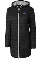 Cutter and Buck Buffalo Bills Womens Black Rainier PrimaLoft Long Filled Jacket